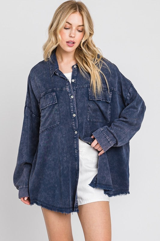 Tencel Button Front Jacket main image 1