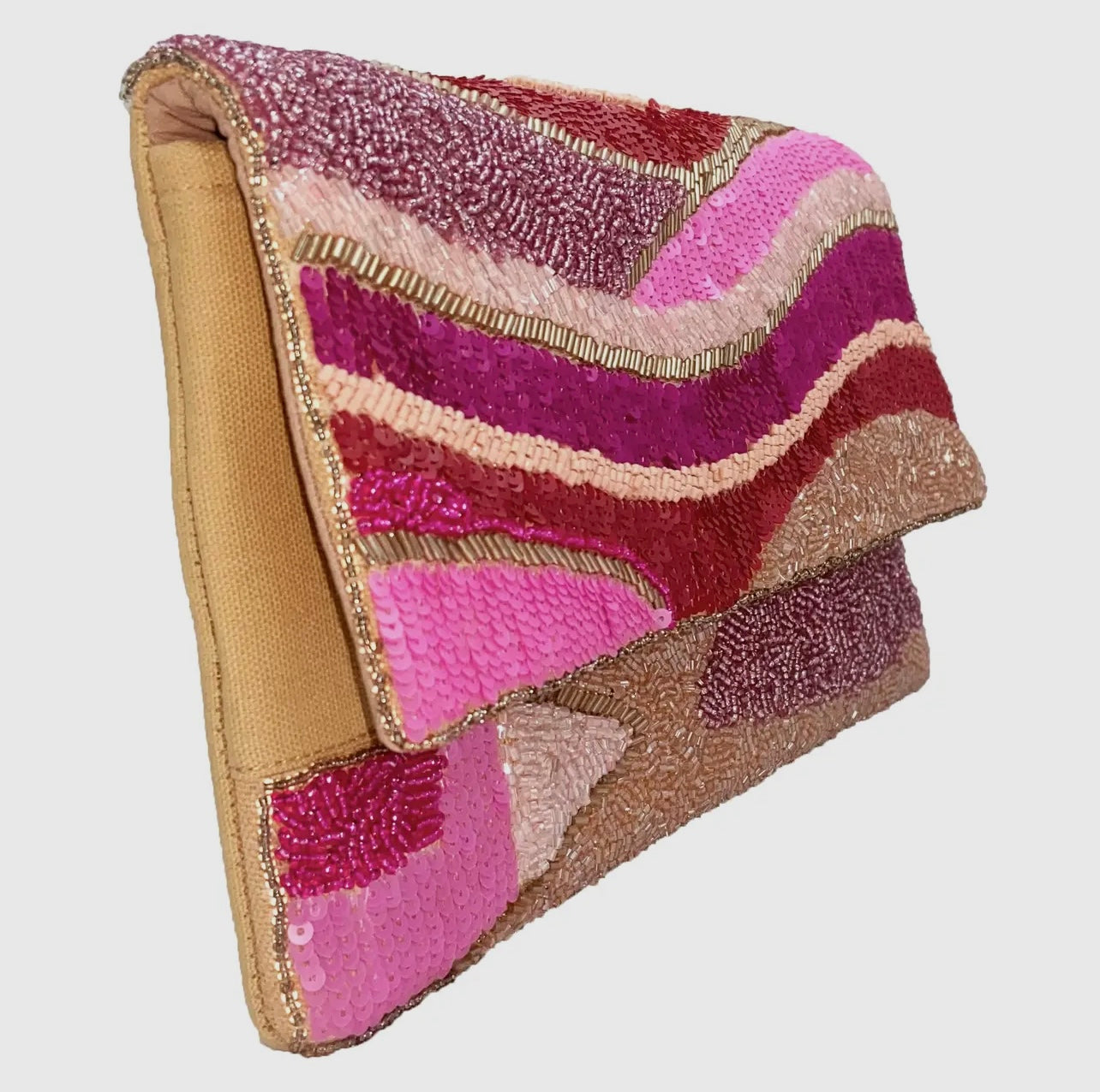 Shades of Pink Handmade Beaded Clutch