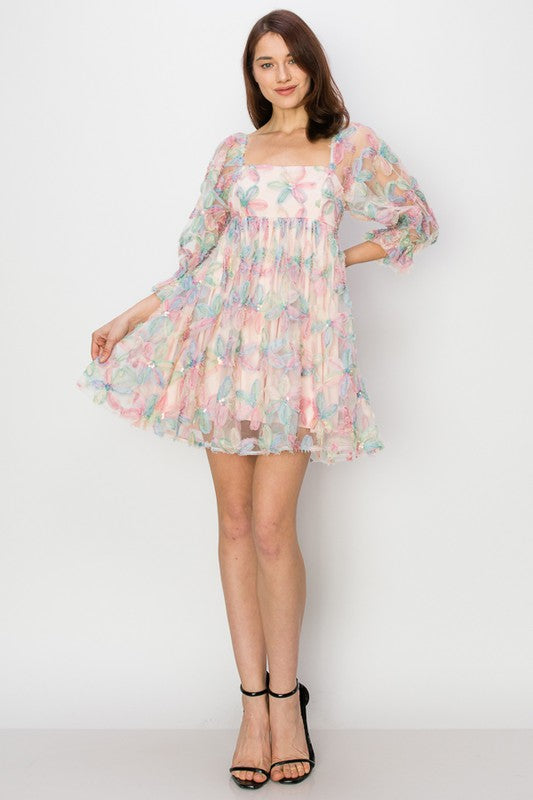 puff sleeve mini babydoll dress Shop Daisy Babydoll Dress - Puff Sleeves