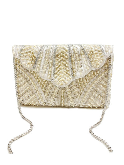 Scalloped Beaded Clutch