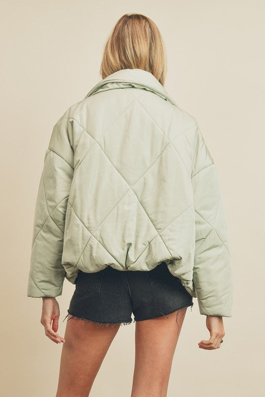 Clover Diamond Quilted Puffer Jacket