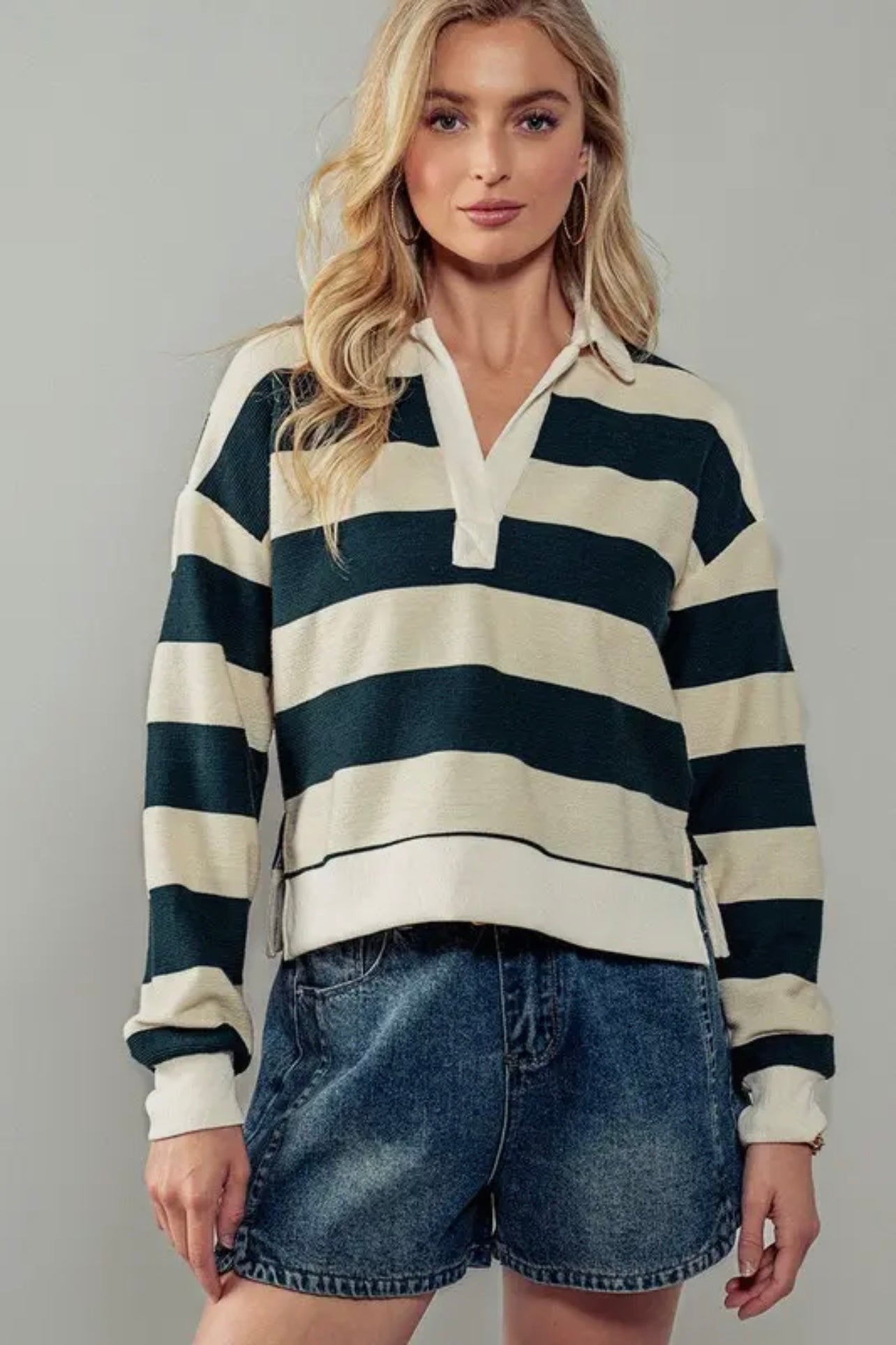 Brynn Retro Striped Rugby Shirt