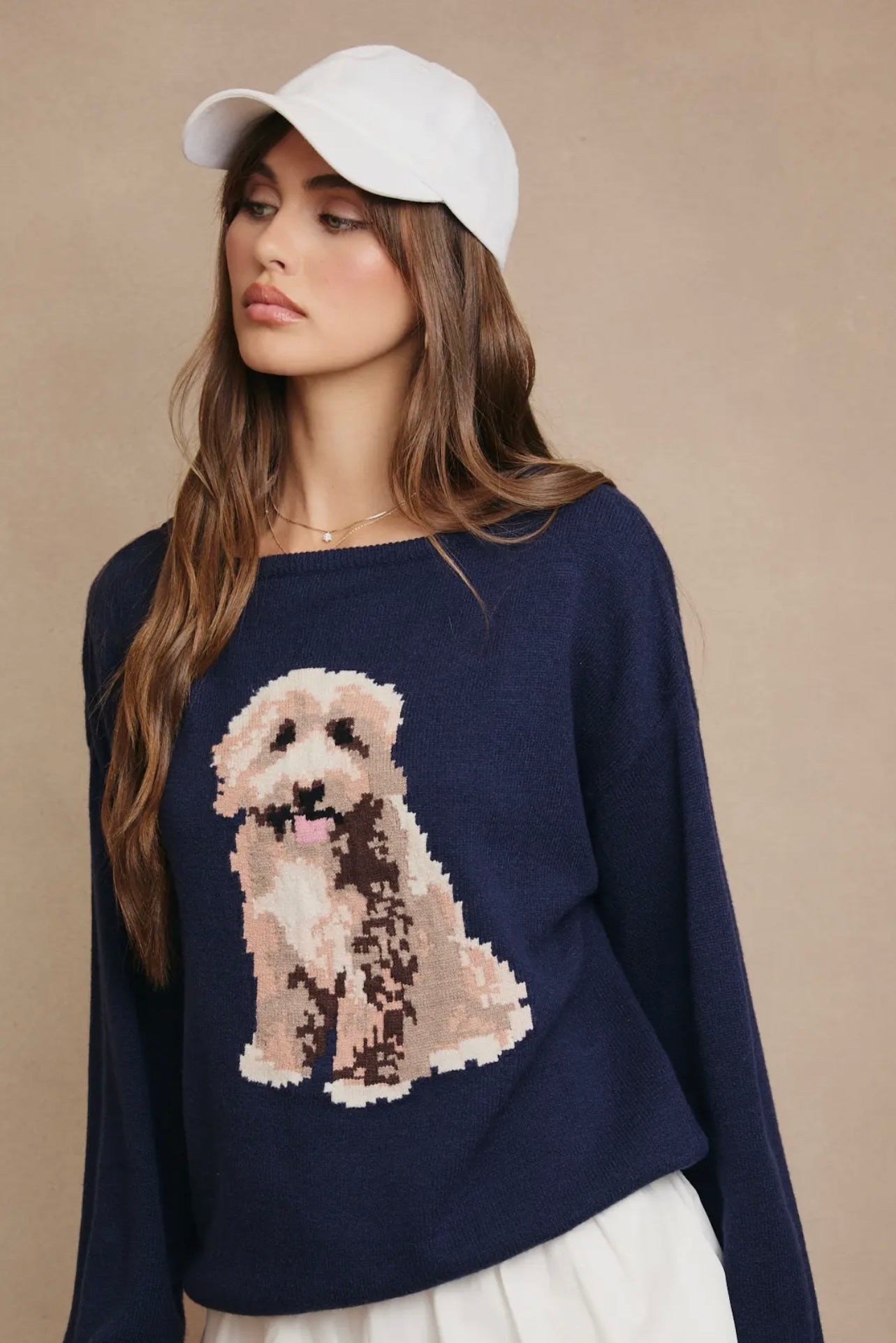 Goldendoodle Puppy Dog Graphic Knit Sweater