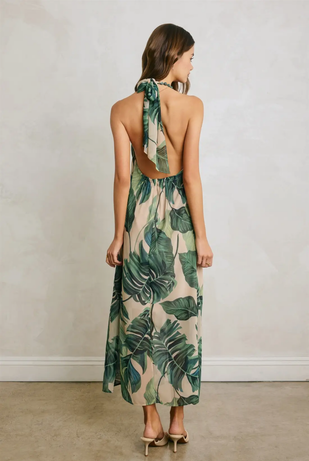 Hidden Oasis Beaded Halter Maxi Dress – Style Trolley