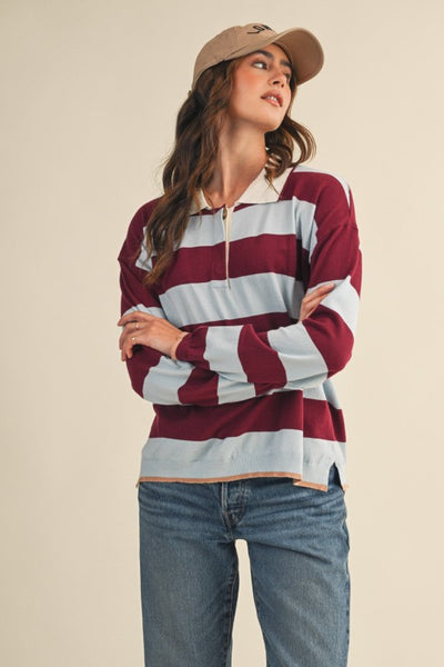 Sloane Striped Rugby Knit Top