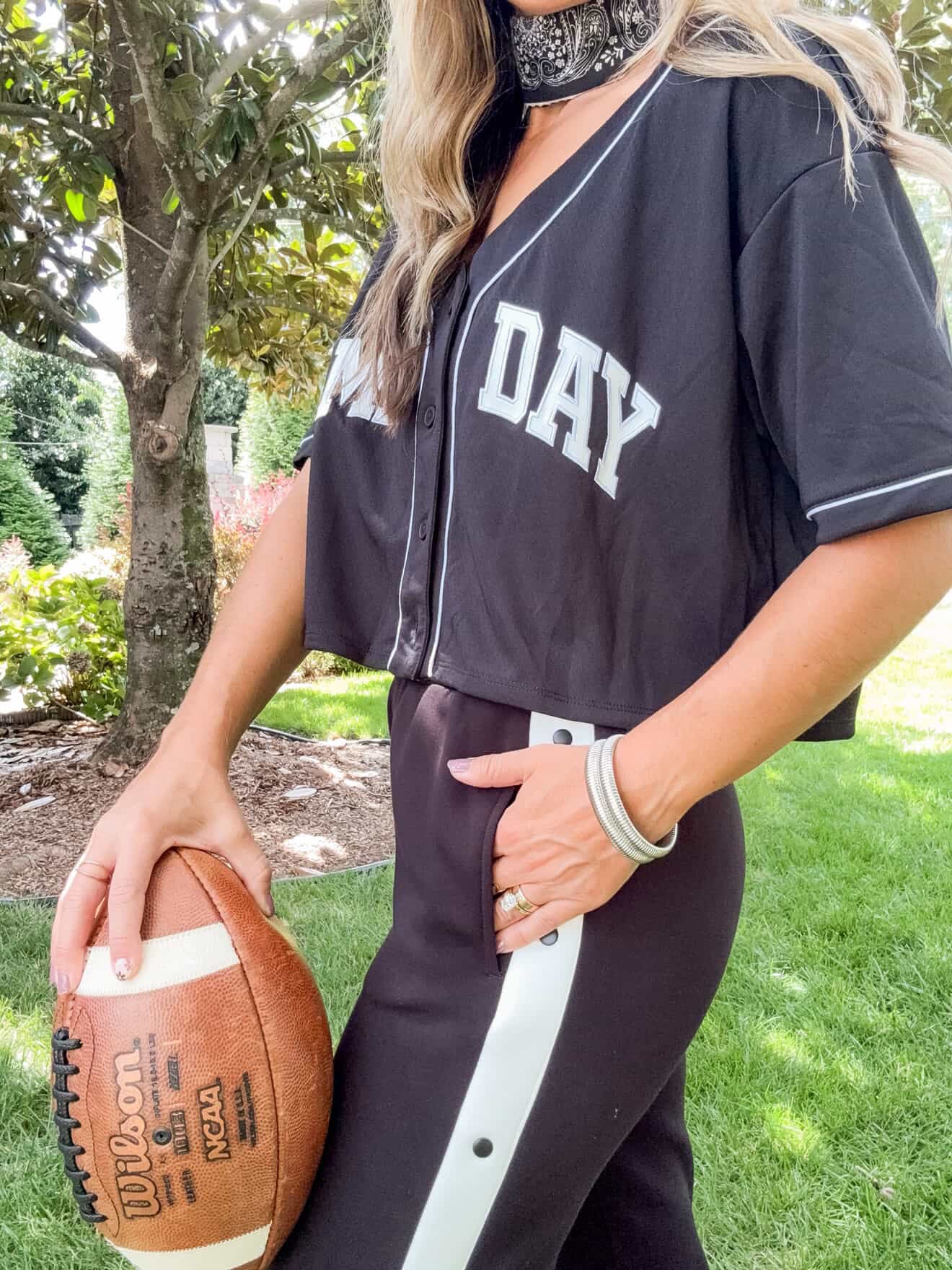 Side Snap Contrast Stripe Track Pants