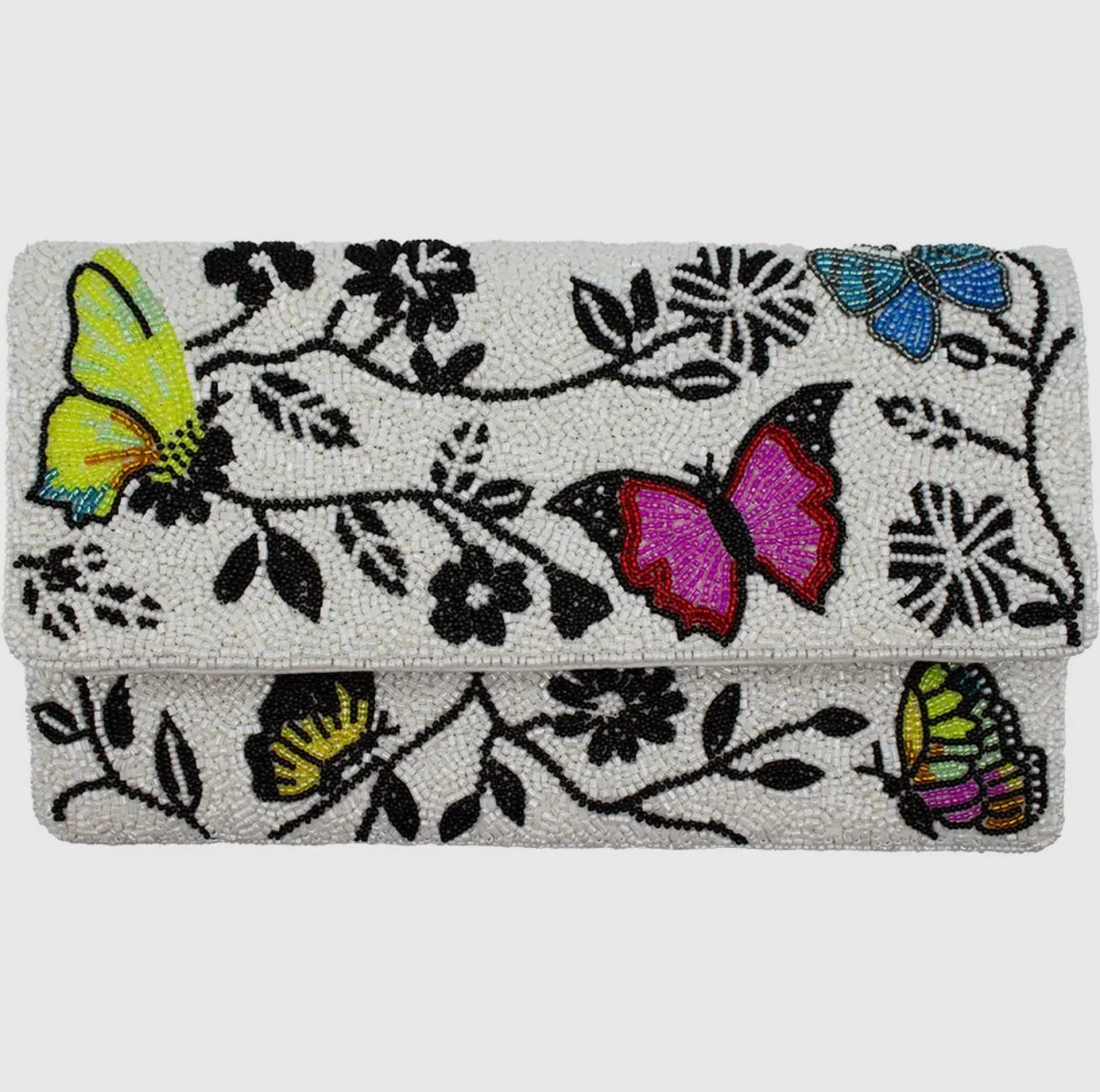 Butterfly Beaded Clutch Bag