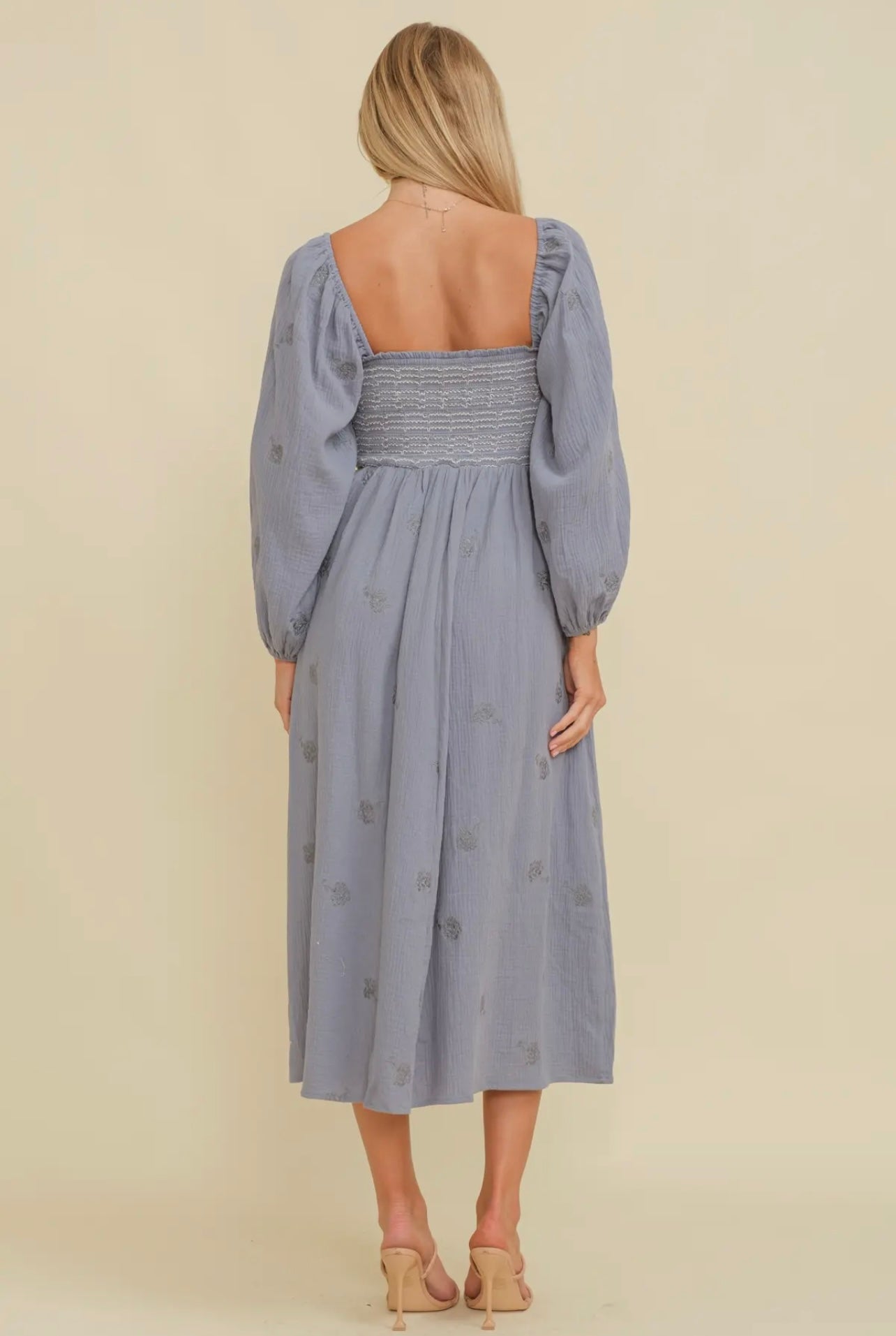 Fleur Bohemian Smocked Midi Dress