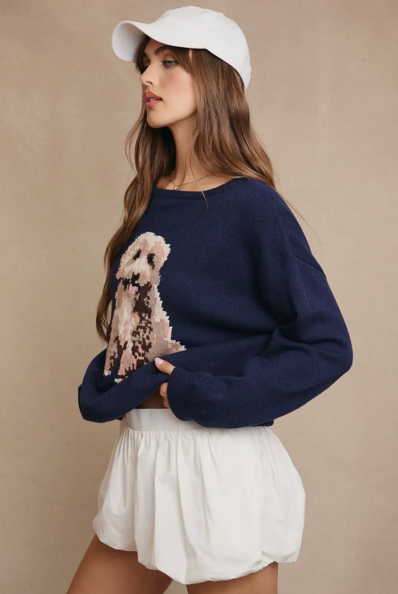 Goldendoodle Puppy Dog Graphic Knit Sweater