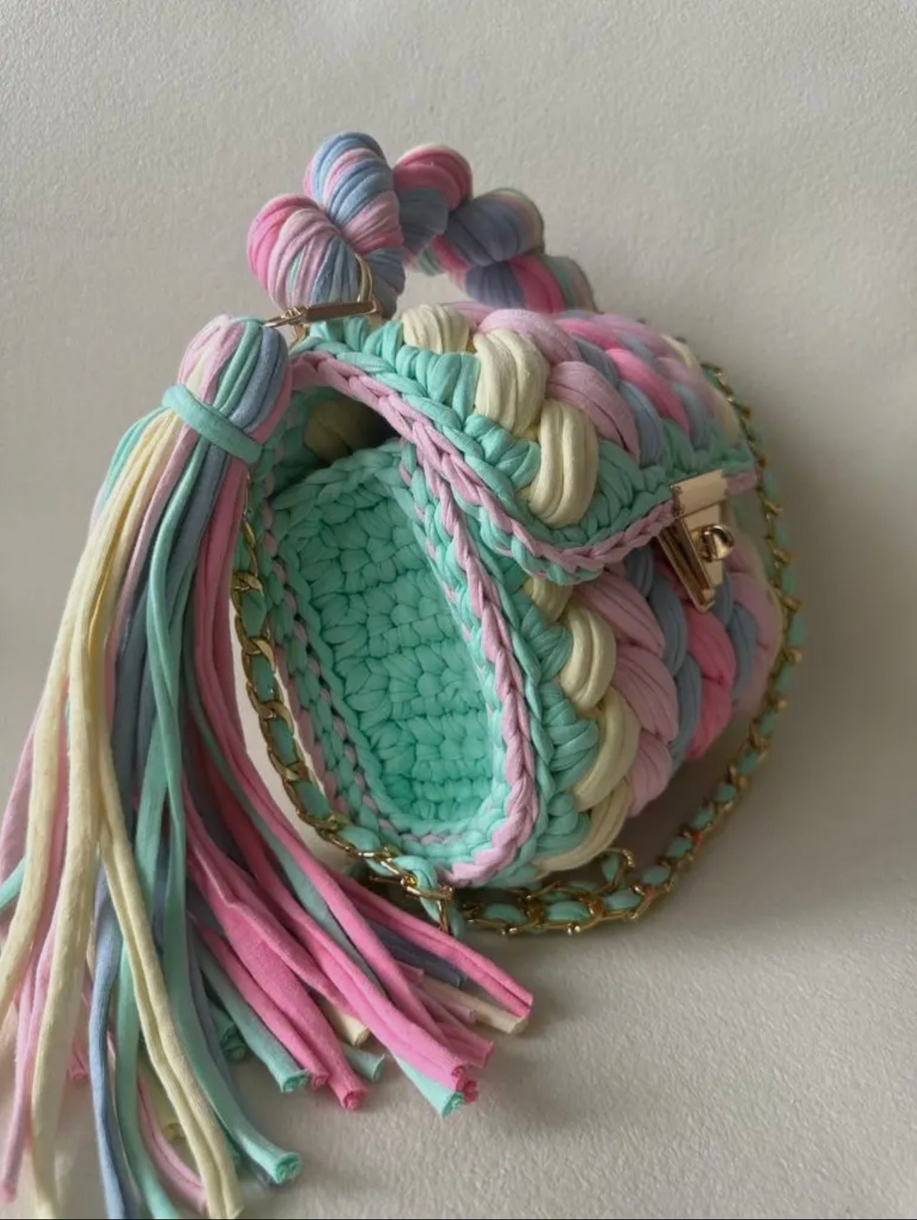 Handmade Braided Mini Top Handle Handbag