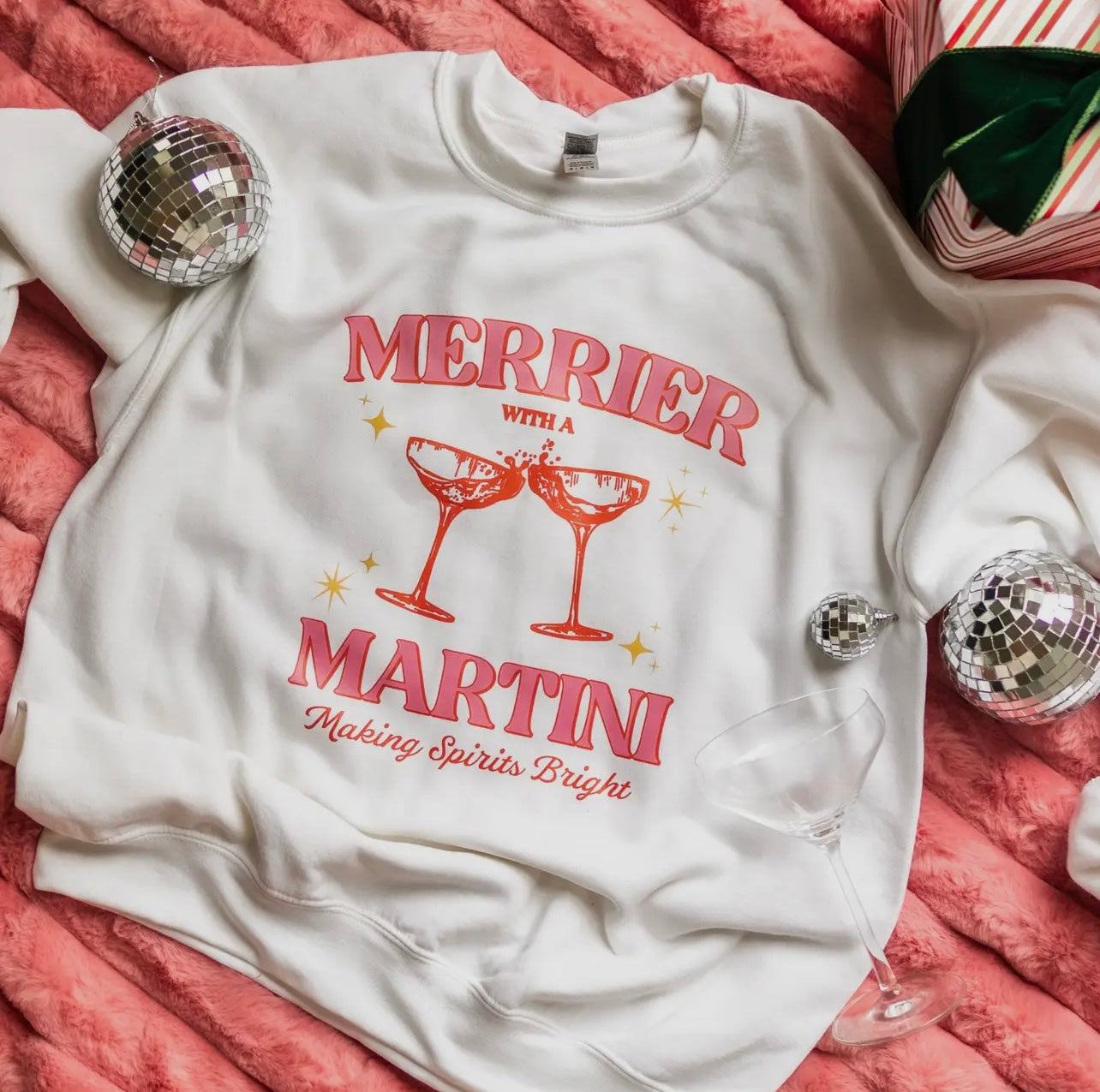 Merrier With A Martini Graphic Sweatshirt