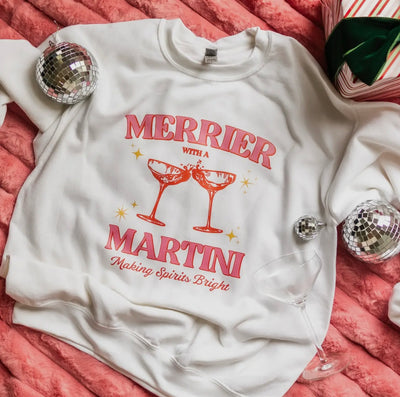 Merrier With A Martini Graphic Sweatshirt
