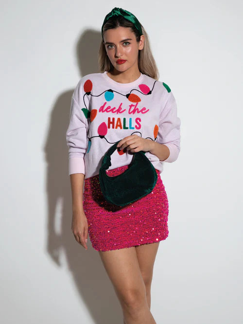 “Deck the Halls” Embellished Sweatshirt