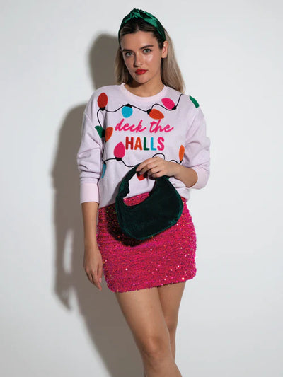 “Deck the Halls” Embellished Sweatshirt