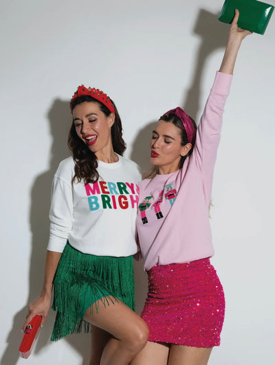 Merry & Bright Embellished Sweatshirt