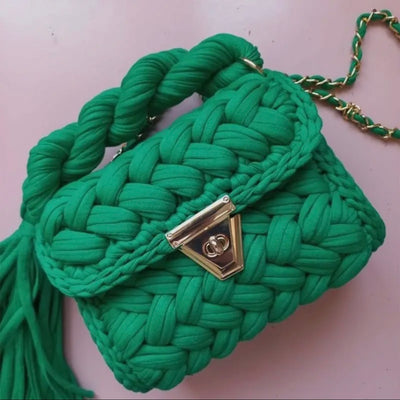 Handmade Braided Mini Top Handle Handbag