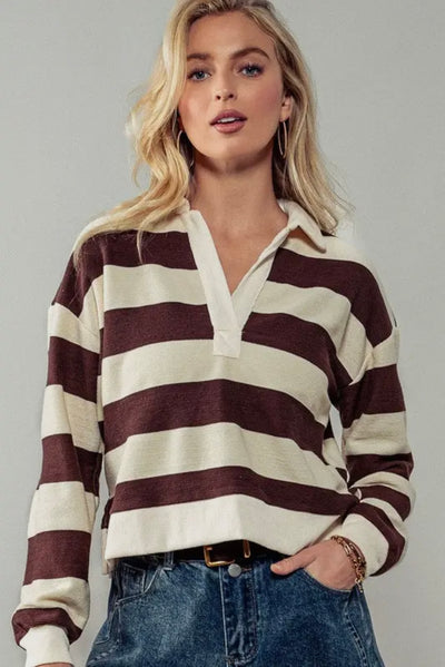 Brynn Retro Striped Rugby Shirt