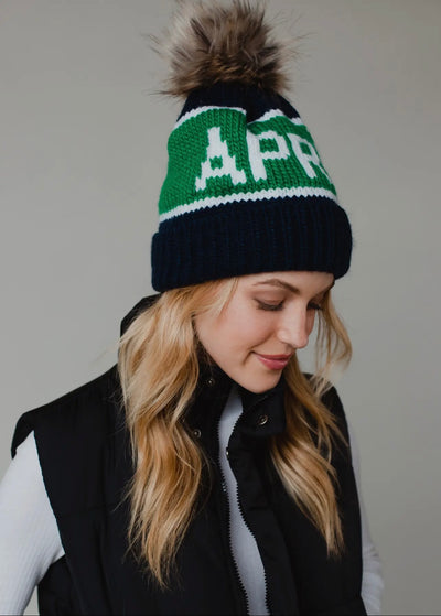 Après Knit Hat with Faux Fur Pom