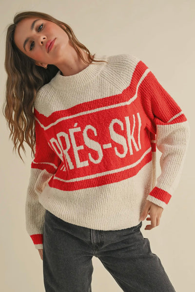 APRÈS SKI Letter Front Knit Sweater