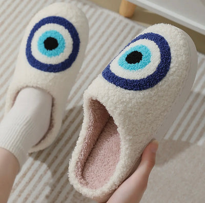 Evil Eye Sherpa Slippers