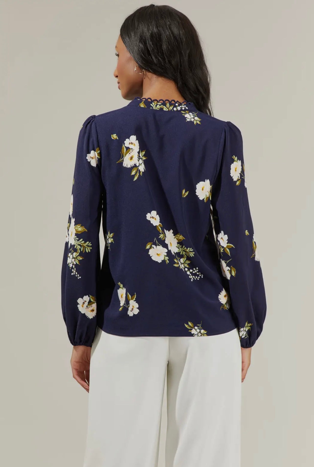 Arlene Floral Split Neck Blouse