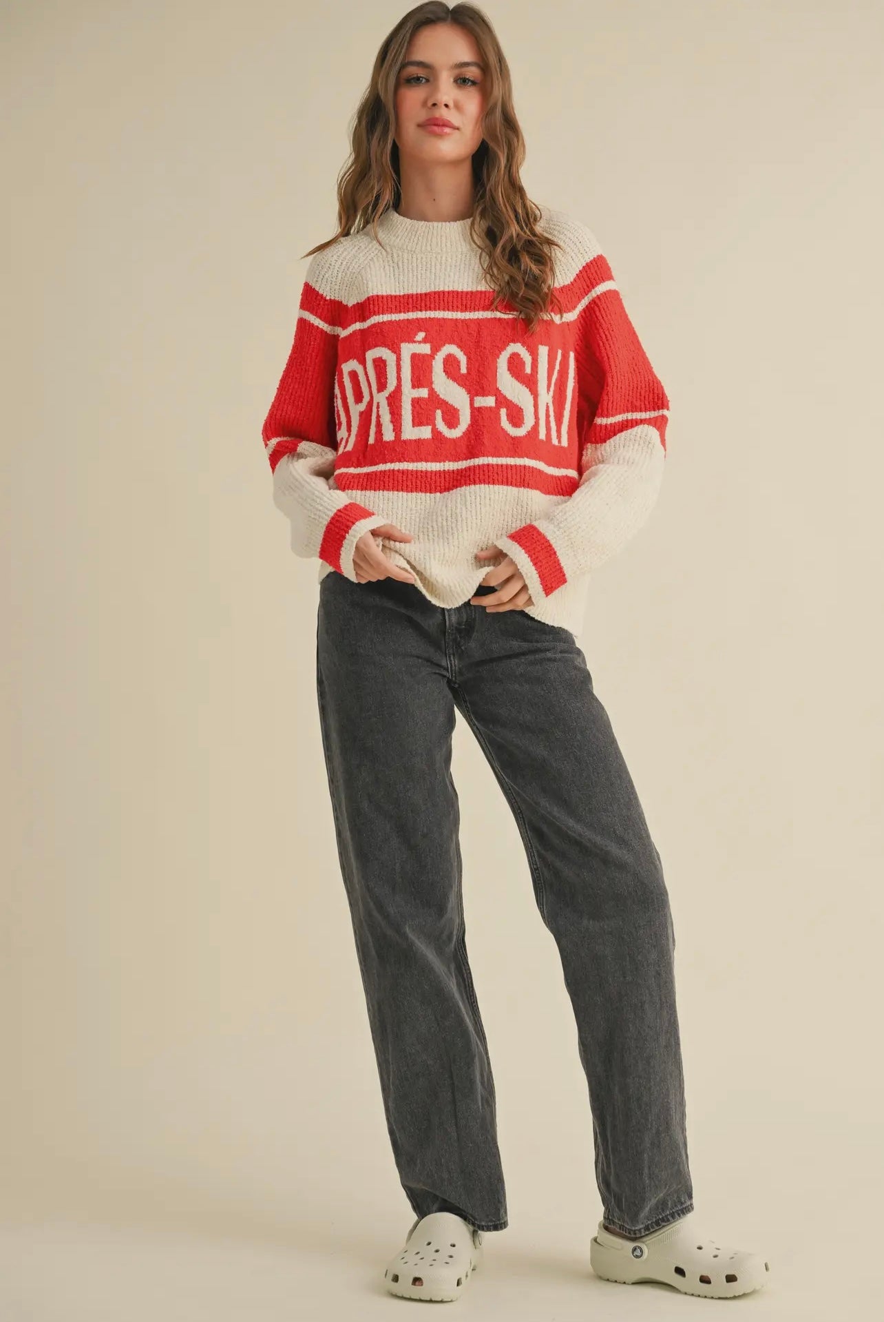 APRÈS SKI Letter Front Knit Sweater