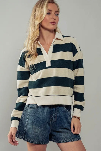 Brynn Retro Striped Rugby Shirt