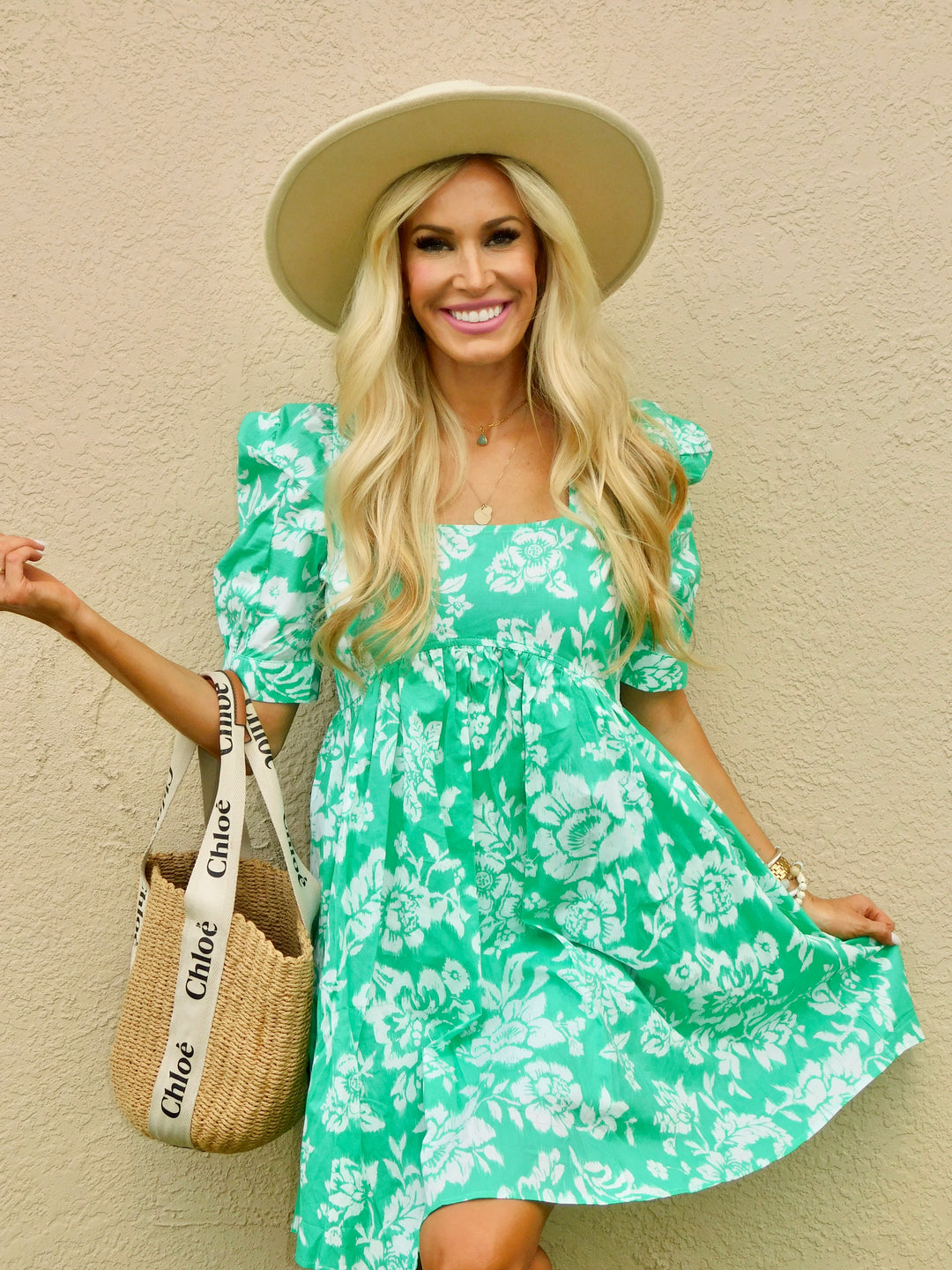 Charlotte Square Neck Floral Print Dress