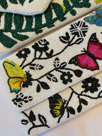 Butterfly Beaded Clutch Bag