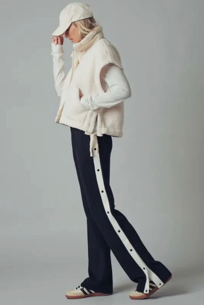 Side Snap Contrast Stripe Track Pants