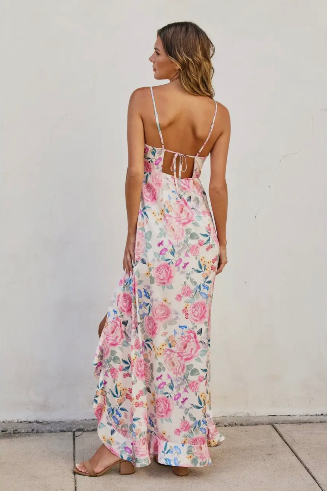 About A Girl Asymmetrical Ruffle
Maxi Dress