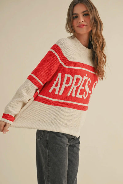 APRÈS SKI Letter Front Knit Sweater