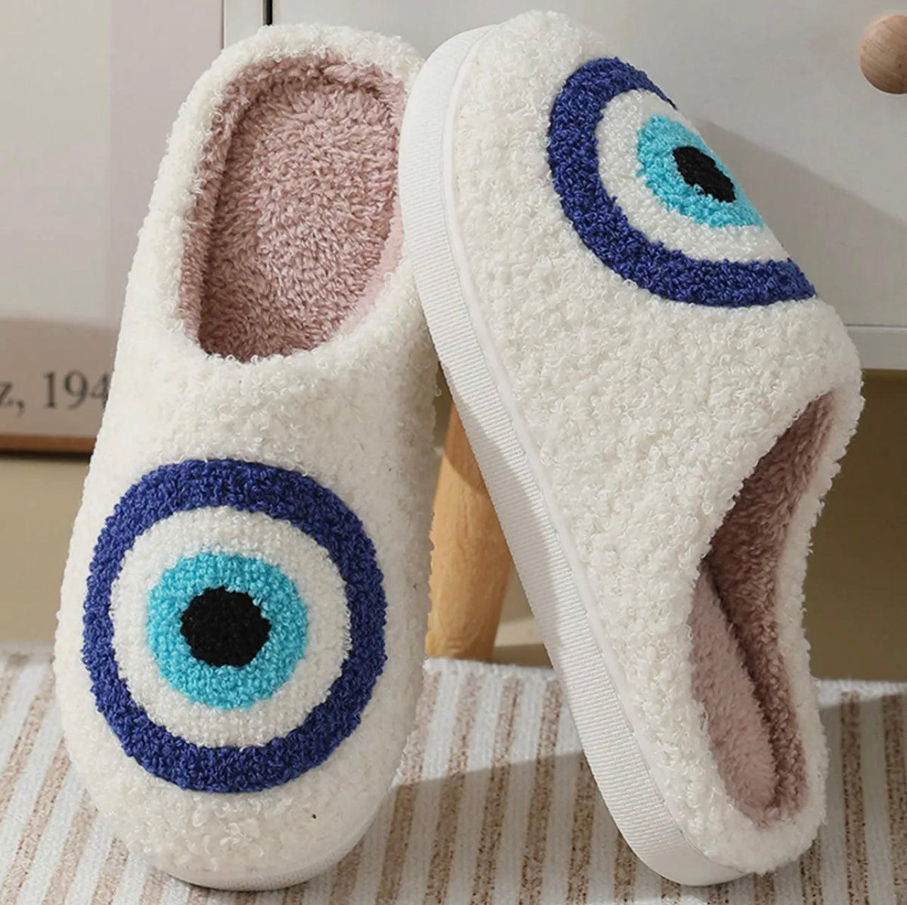 Evil Eye Sherpa Slippers