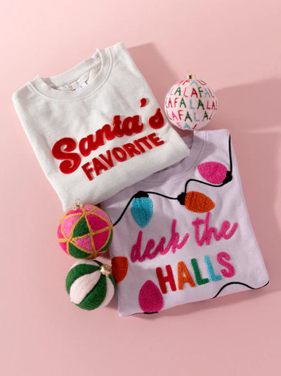 “Deck the Halls” Embellished Sweatshirt