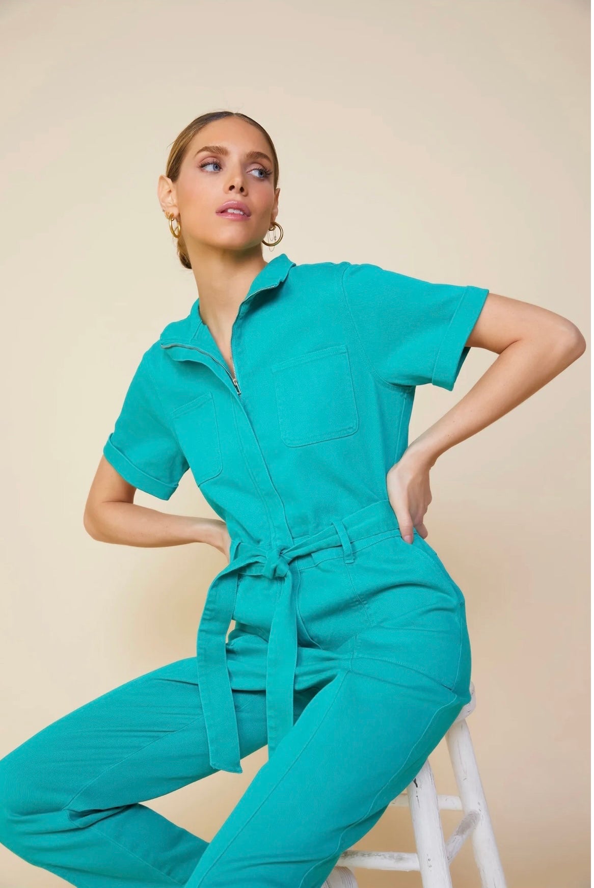 Keely Zip-Up Utility Jumpsuit