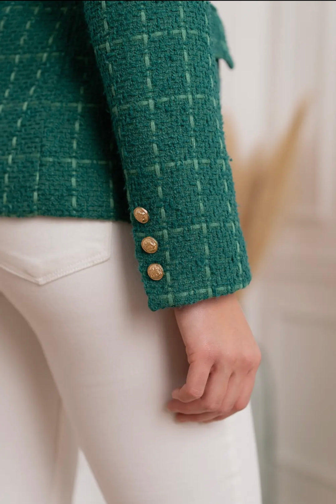 Elise Double Breasted Tweed Blazer – Style Trolley