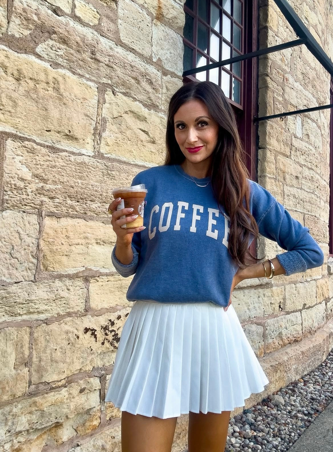 COFFEE Mineral Washed Graphic Sweatshirt Unisex Fleece Pullover