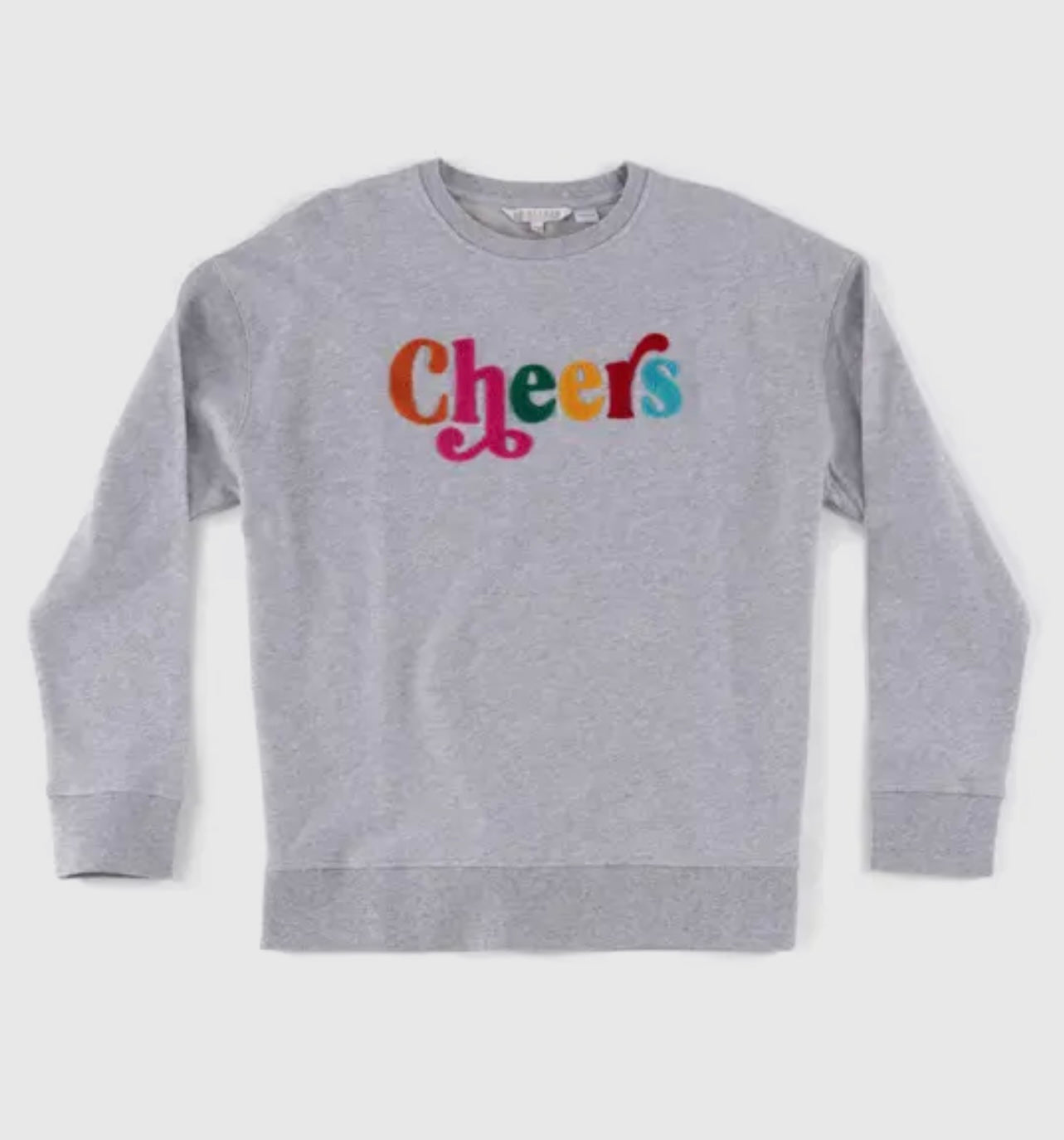 “CHEERS" Embellished Crewneck Sweatshirt