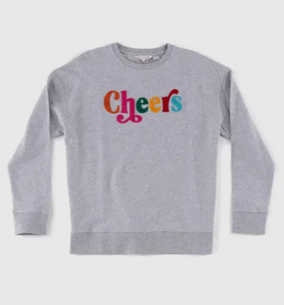 “CHEERS" Embellished Crewneck Sweatshirt