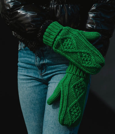 Cable Knit Fleece Lined Mittens