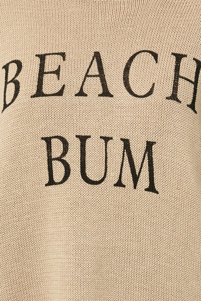 BEACH BUM Round Neck Long Sleeve Knit Sweater