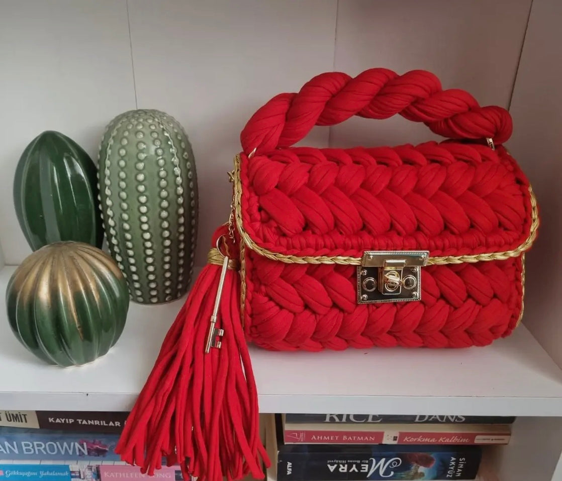 Handmade Braided Mini Top Handle Handbag