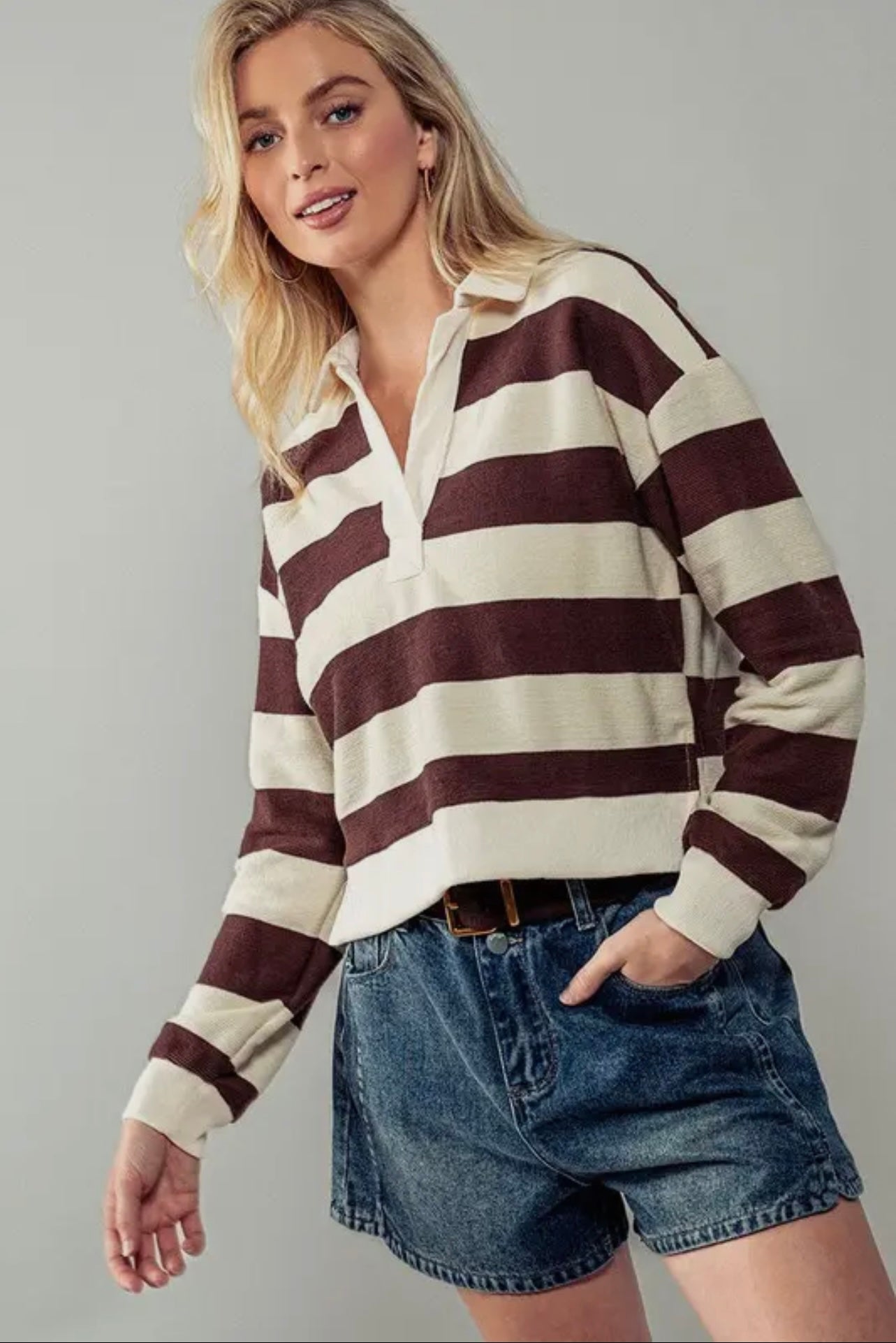 Brynn Retro Striped Rugby Shirt