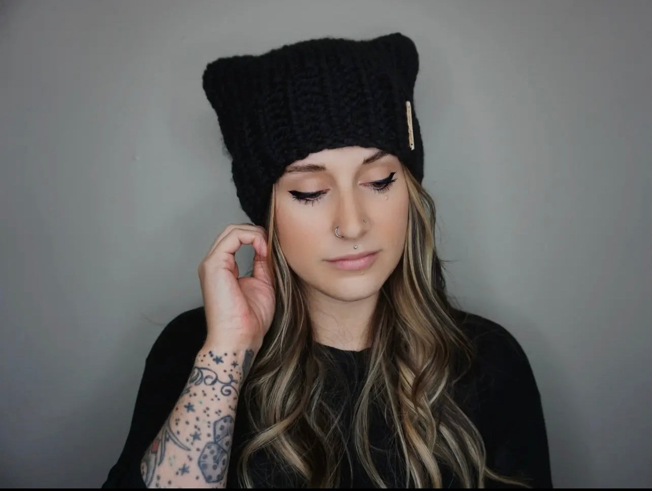 The Kitten Ear Beanie - Handmade Knit Hat