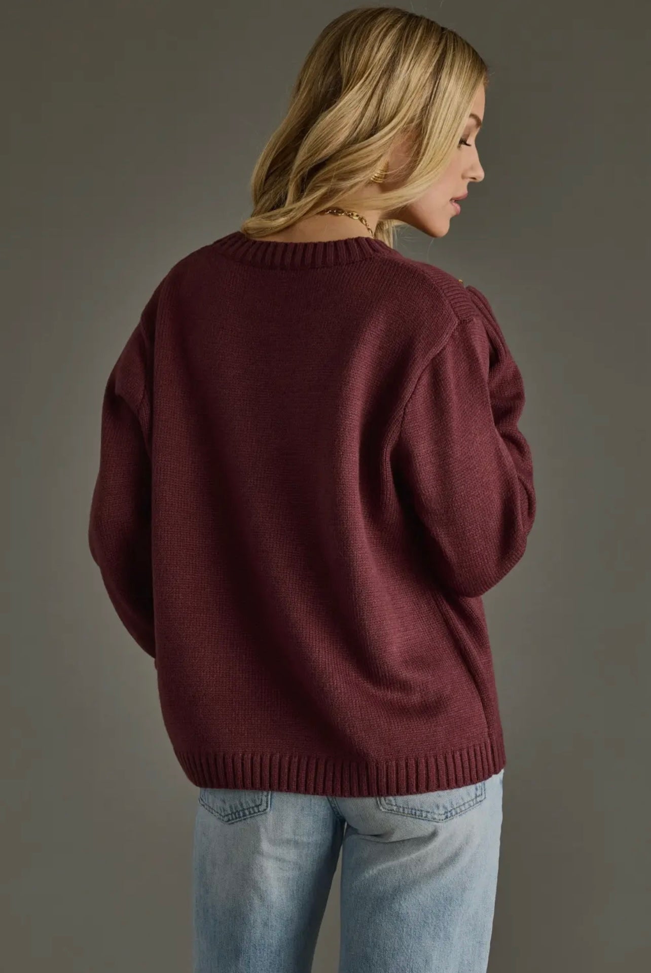 Wine Weather Knit Pullover Sweater