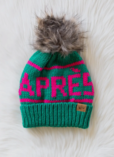 Après Knit Hat with Faux Fur Pom