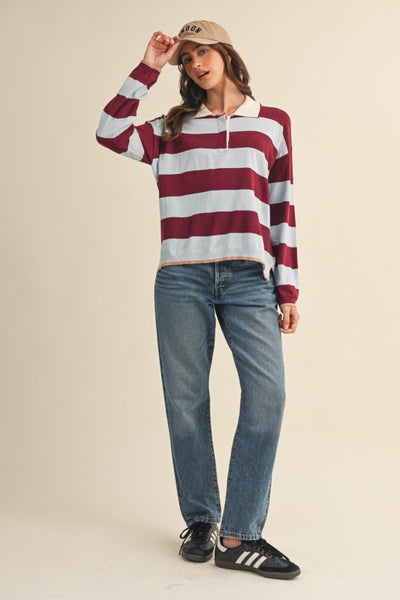 Sloane Striped Rugby Knit Top