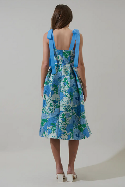 Willa Floral Dina Pleated Midi Dress