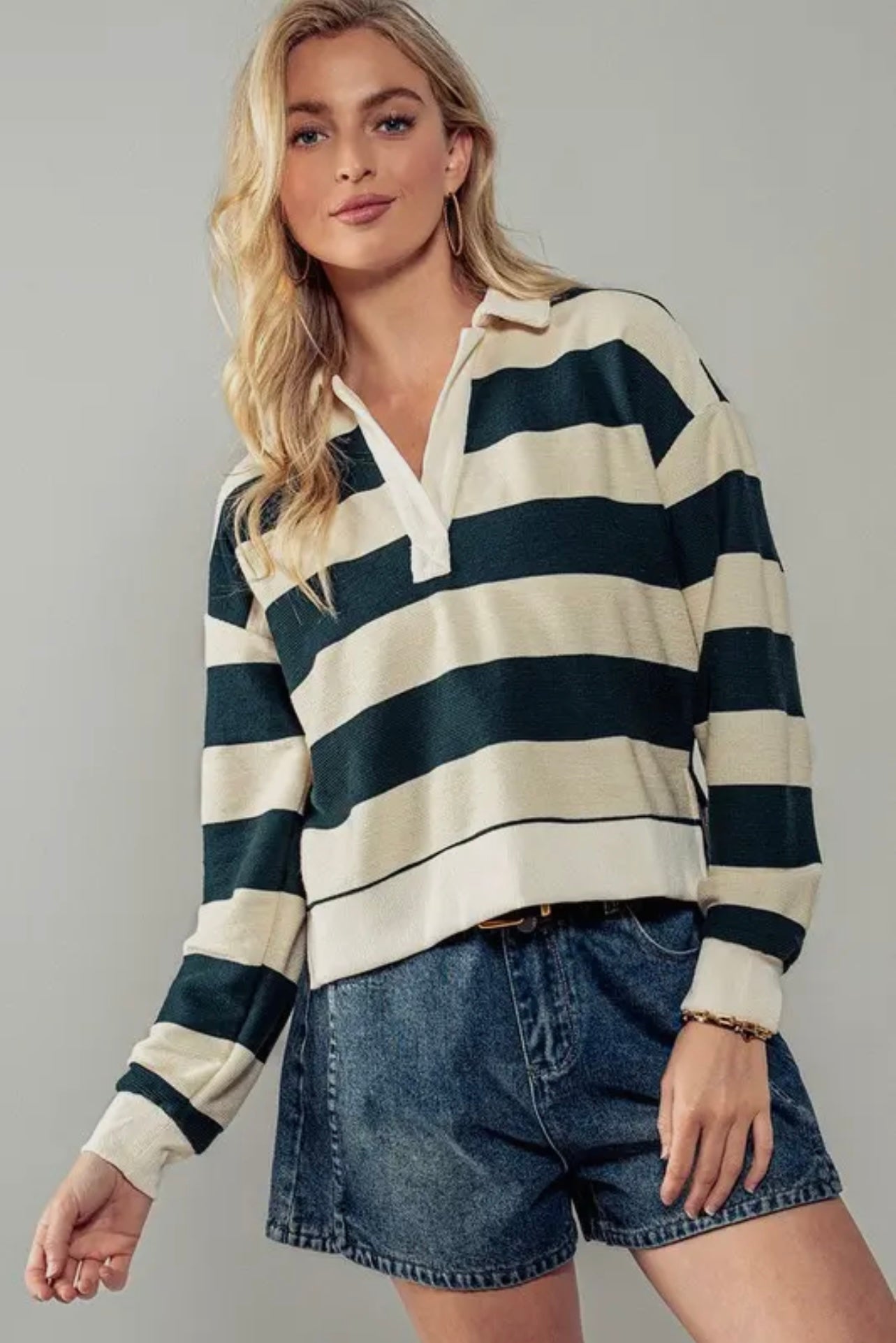 Brynn Retro Striped Rugby Shirt