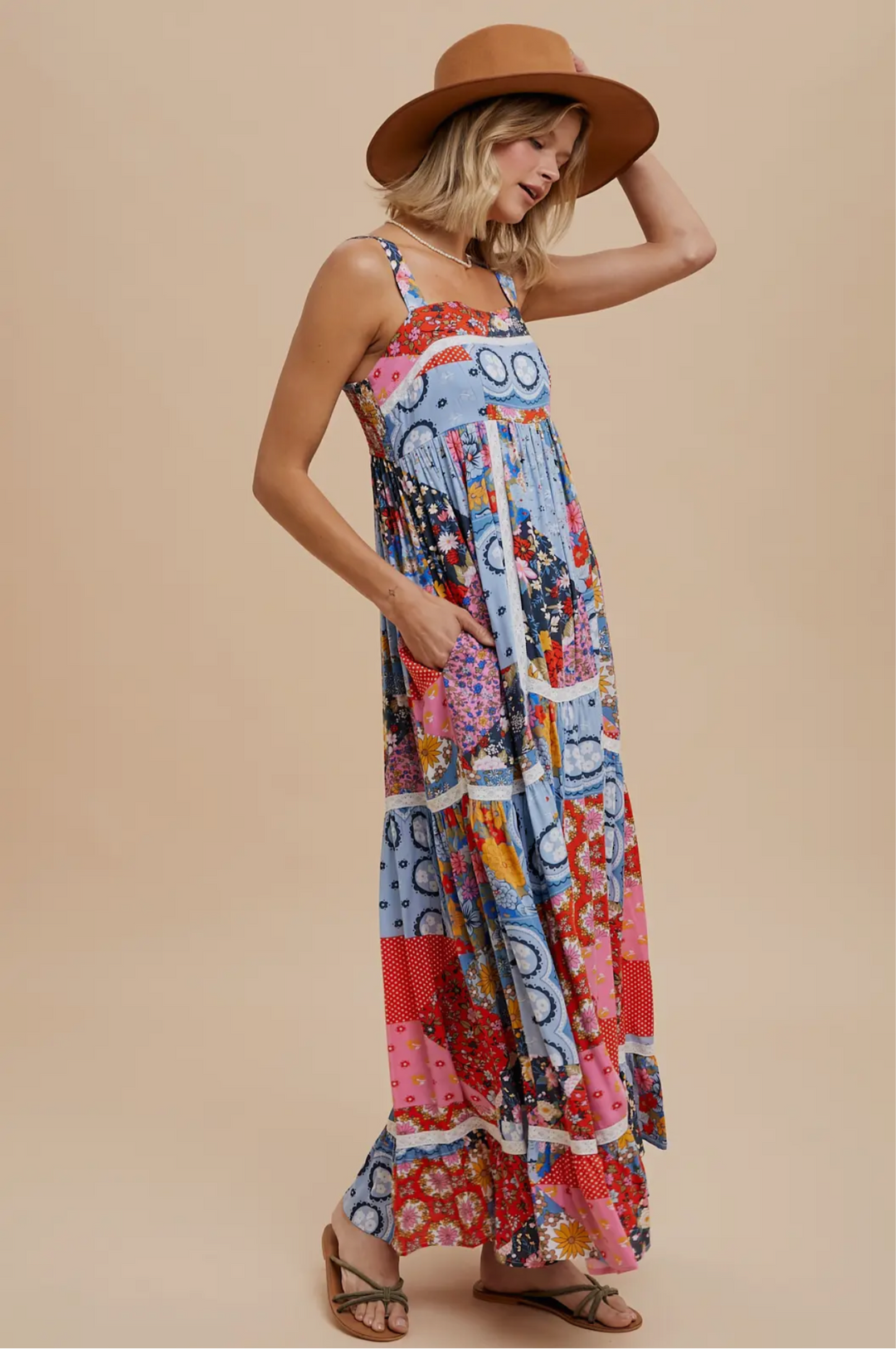 Buy Patchwork Tile Printed Maxi Dress